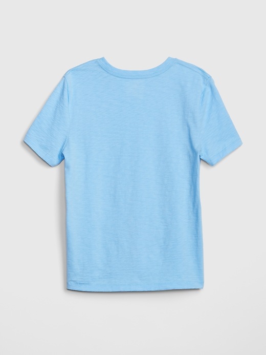 2 of 8 showing, with the color hampton blue of product Kids Pocket V-Neck T-Shirt