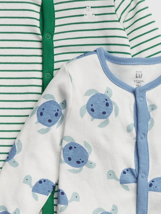 View large product image 2 of 2. Baby Turtle Stripe Footed One-Piece (2-Pack)