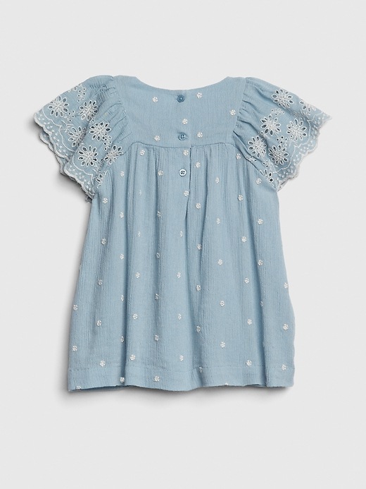 2 of 8 showing, with the color blue ice of product Baby Eyelet Flutter Dress