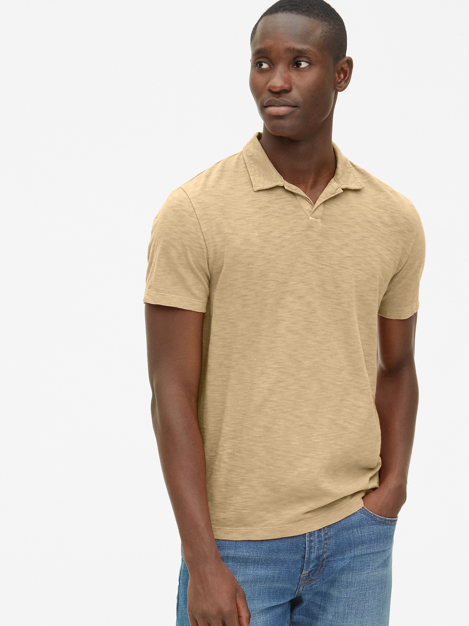 Vintage Slub Jersey Polo Shirt Gap