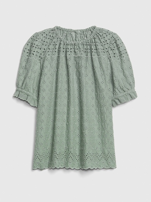 Image number 6 showing, Eyelet Embroidered Puff Sleeve Top