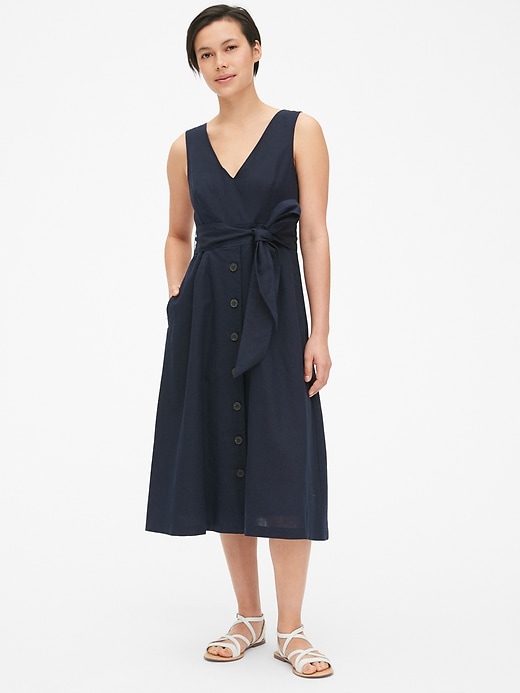 winley linen midi dress