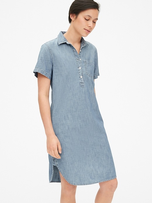 Perfect Popover Shirtdress in Chambray