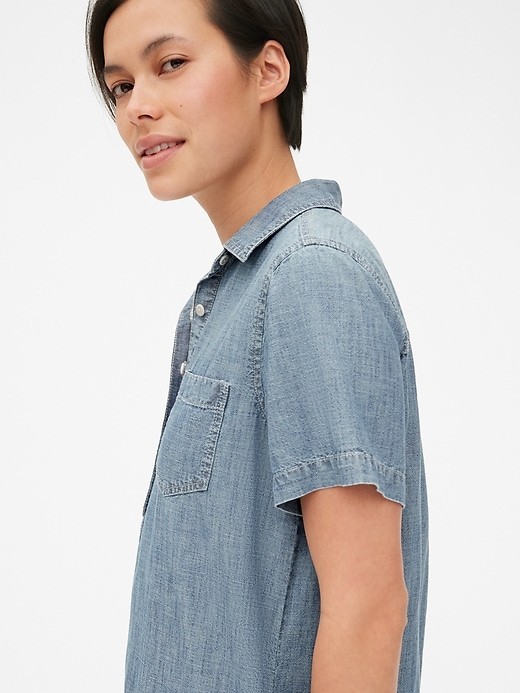 Image number 5 showing, Perfect Popover Shirtdress in Chambray