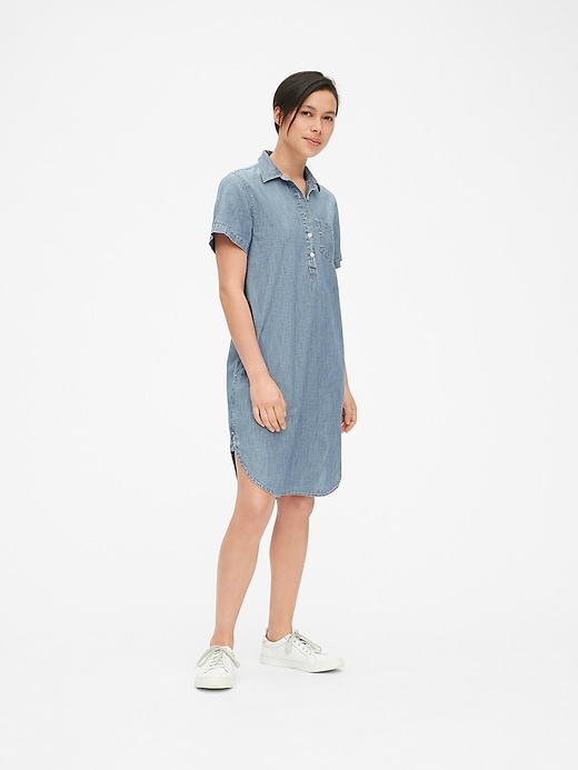 Image number 3 showing, Perfect Popover Shirtdress in Chambray