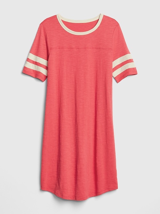 Image number 6 showing, Varsity Stripe Short Sleeve T-Shirt Dress