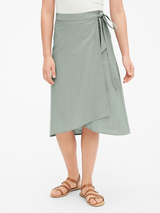 Image number 7 showing, Linen Wrap Skirt