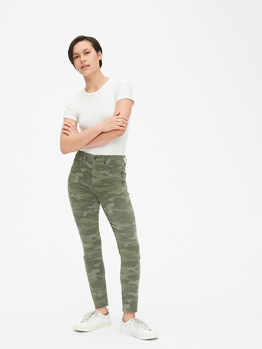 Image number 3 showing, High Rise True Skinny Ankle Jeans in Camo with Secret Smoothing Pockets