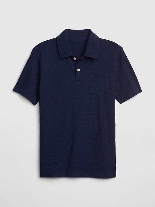 View large product image 1 of 1. Kids Pocket Short Sleeve Polo Shirt