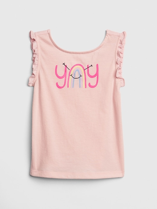 View large product image 1 of 1. Toddler Graphic Ruffle Tank Top