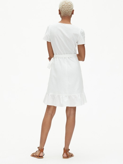 Ruffle Wrap Dress in Linen-Cotton | Gap Ruffle Wrap Dress in Linen-Cotton | Gap
