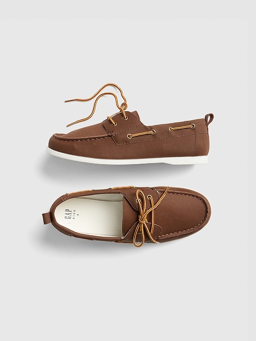 View large product image 1 of 1. Kids Faux-Leather Boatshoes