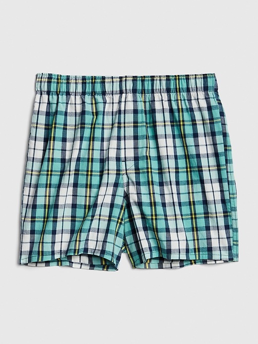 View large product image 1 of 1. 4" Plaid Boxers