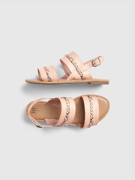 View large product image 1 of 1. Kids Metallic Braided Sandals