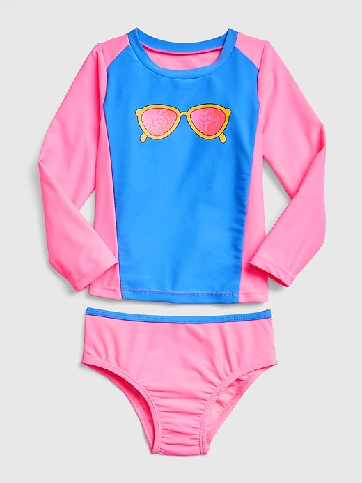 Image number 1 showing, Toddler Graphic Rashguard Swim Set
