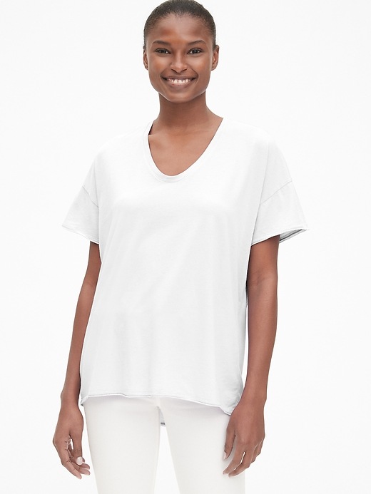 Image number 7 showing, Slouchy U-Neck T-Shirt