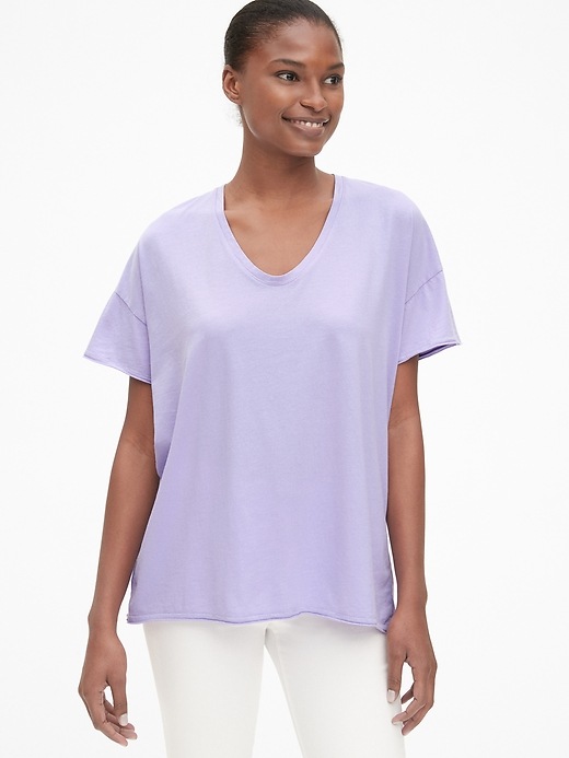 Image number 1 showing, Slouchy U-Neck T-Shirt