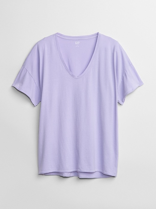 Image number 6 showing, Slouchy U-Neck T-Shirt