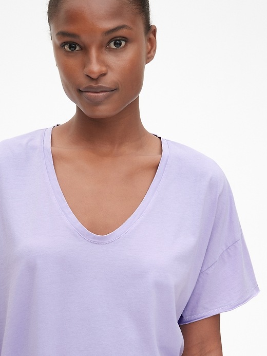 Image number 5 showing, Slouchy U-Neck T-Shirt