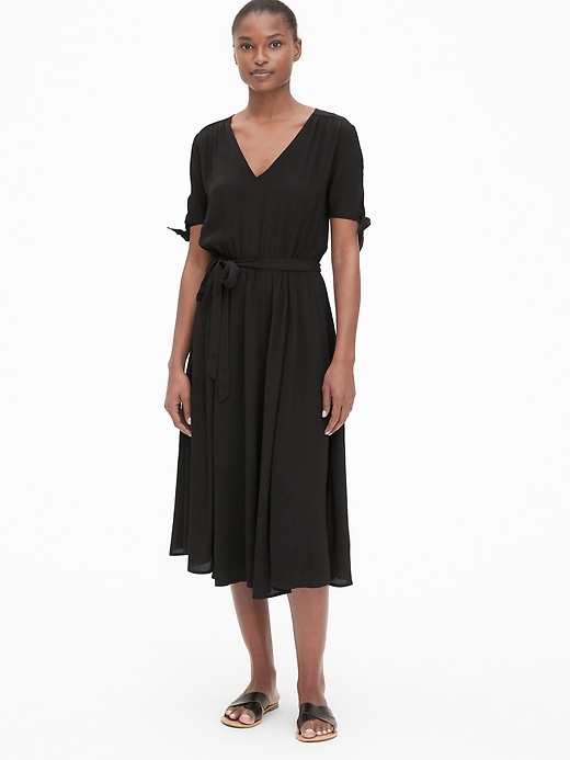 Image number 1 showing, Tie-Sleeve Midi Dress