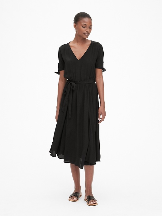 Image number 3 showing, Tie-Sleeve Midi Dress