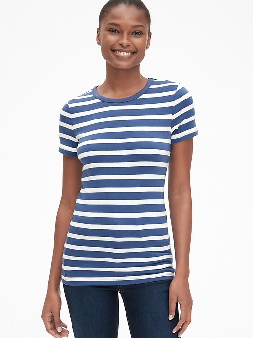 View large product image 1 of 1. Modern Stripe Crewneck T-Shirt