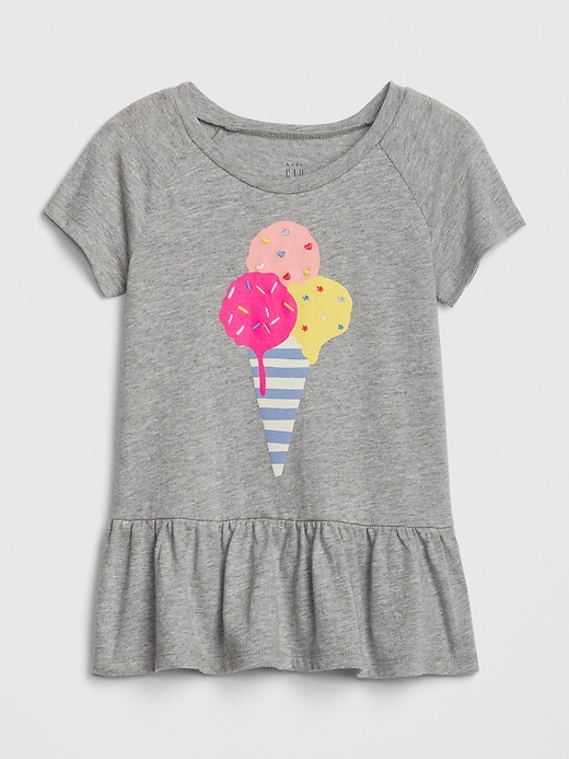 Image number 1 showing, Toddler Peplum Short Sleeve T-Shirt