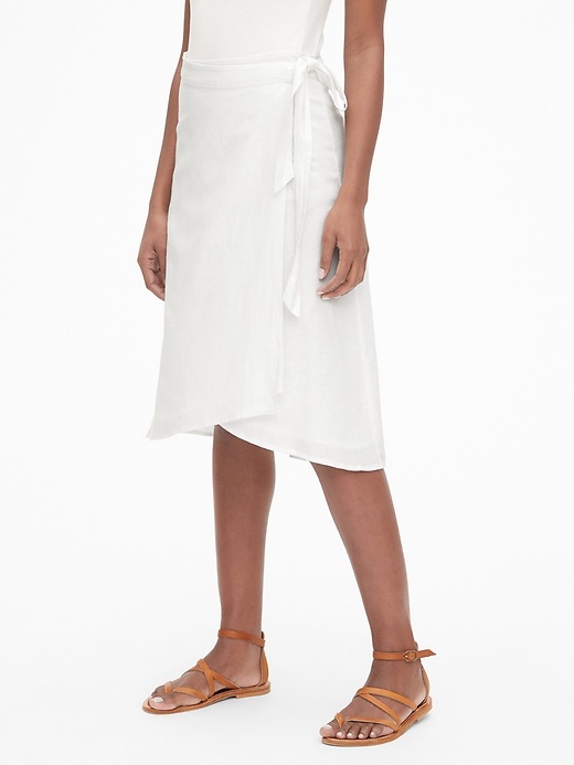Image number 1 showing, Linen Wrap Skirt