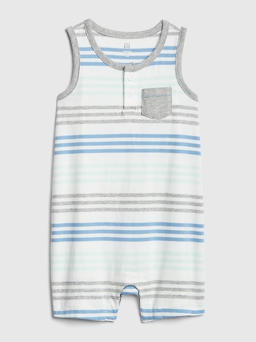View large product image 1 of 1. Baby Stripe Tank Shorty One-Piece