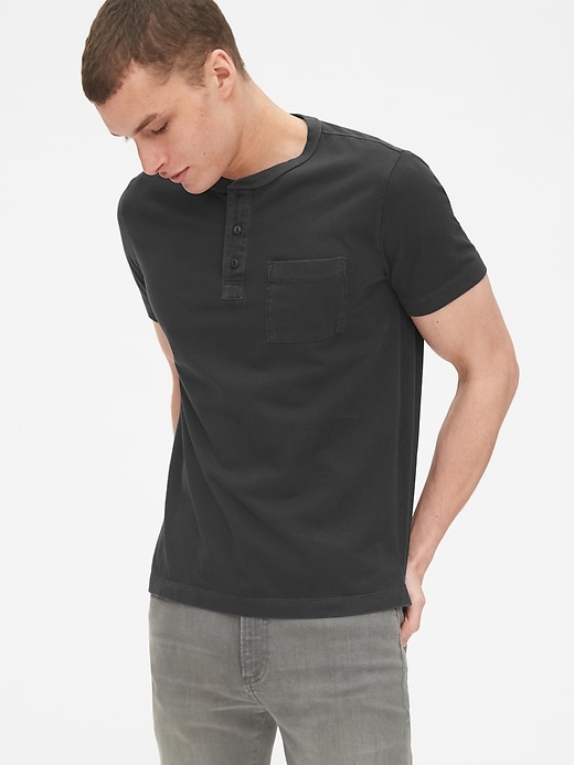 View large product image 1 of 1. Vintage Short Sleeve Henley
