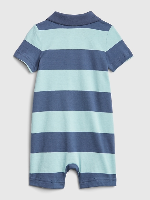 Image number 2 showing, Baby Stripe Polo Shorty One-Piece