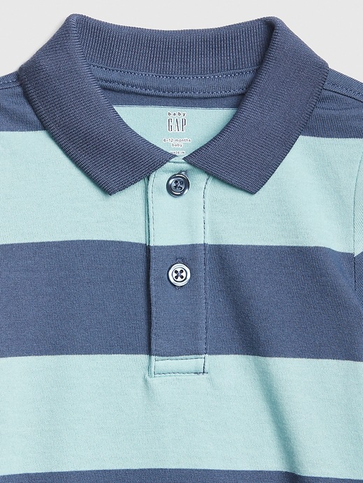 Image number 3 showing, Baby Stripe Polo Shorty One-Piece