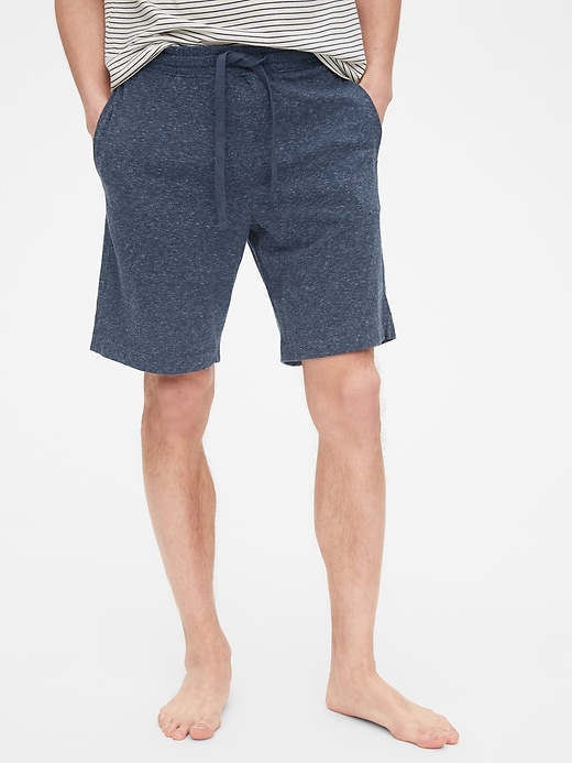1 of 8 showing, with the color navy marl of product 9.5" Drawstring Jersey Shorts
