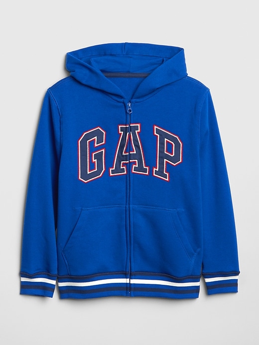 1 of 8 showing, with the color brillant blue of product Kids Gap Logo Hoodie Sweatshirt