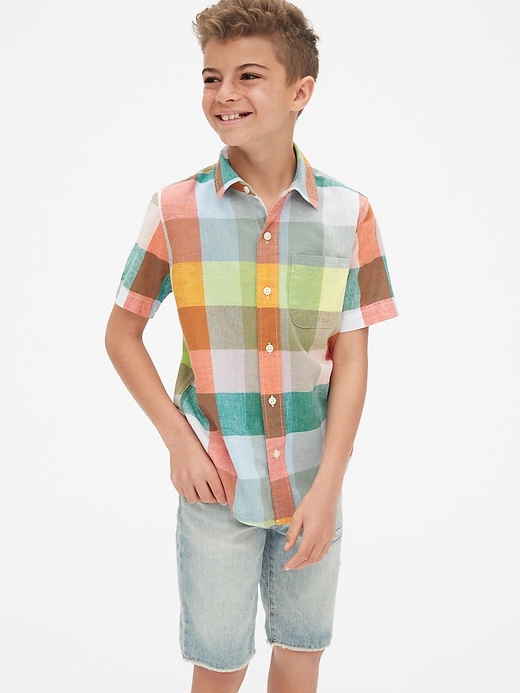 Image number 2 showing, Kids Plaid Short Sleeve Shirt