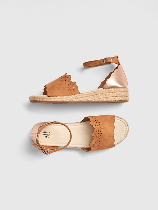 View large product image 1 of 1. Kids Eyelet Espadrille Sandals