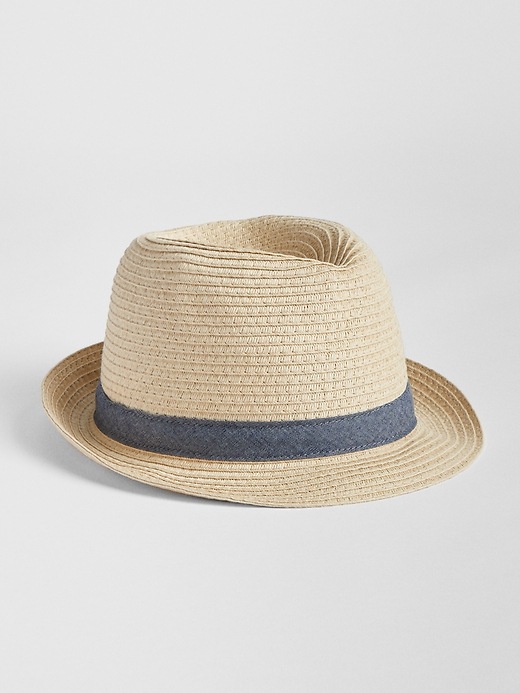 View large product image 1 of 1. Kids Straw Fedora