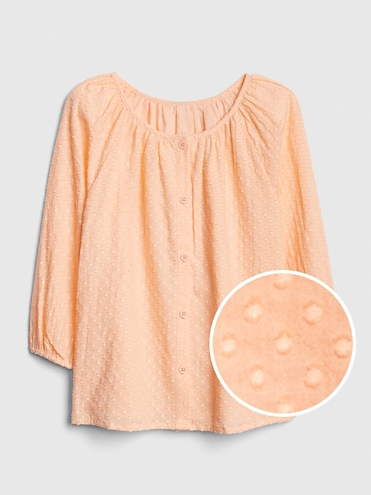 Image number 1 showing, Kids Swiss-Dot Button-Front Top