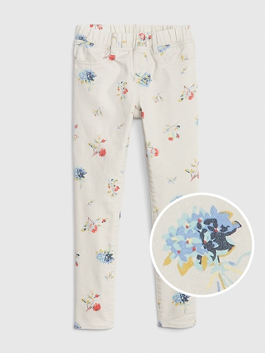 Image number 1 showing, Kids Floral Jeggings with Stretch