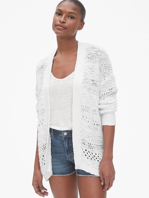 Image number 1 showing, Mix-Stitch Cardigan Sweater