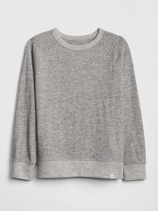 1 of 8 showing, with the color light grey marle of product Kids Marled Crewneck Sweatshirt