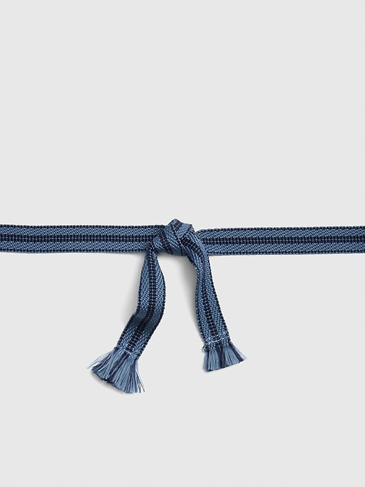 2 of 8 showing, with the color blue stripe of product Woven Stripe Tie-Belt