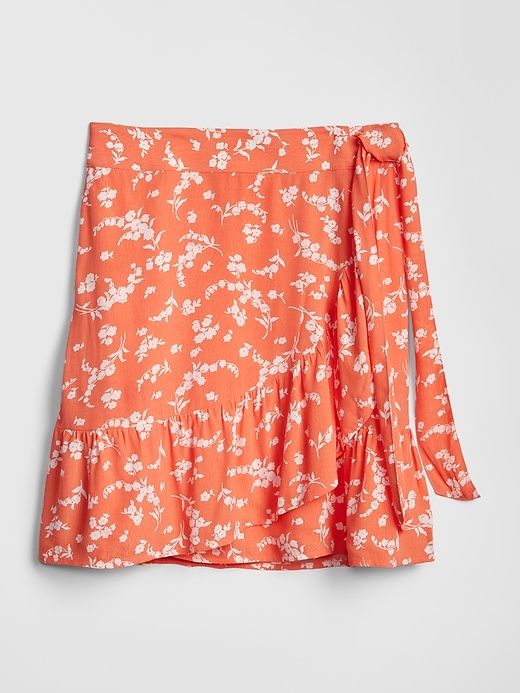 Image number 6 showing, Print Ruffle Wrap Mini Skirt