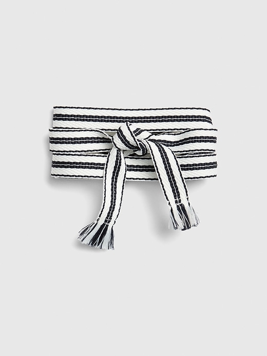 Image number 5 showing, Woven Stripe Tie-Belt