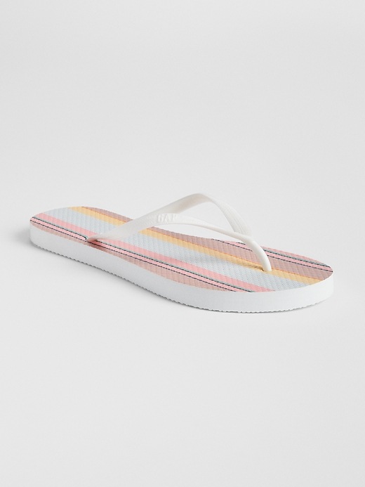 1 of 8 showing, with the color rose beige of product Print Flip Flops