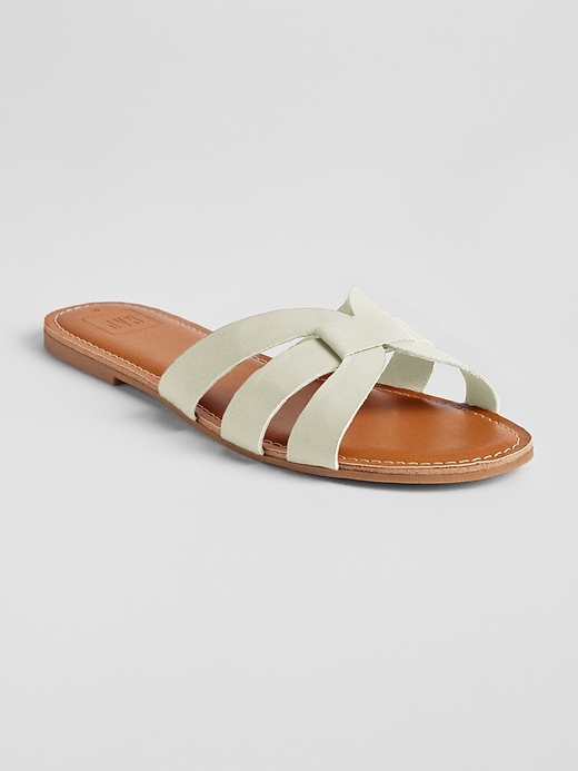 Image number 4 showing, Leather Slide Sandals