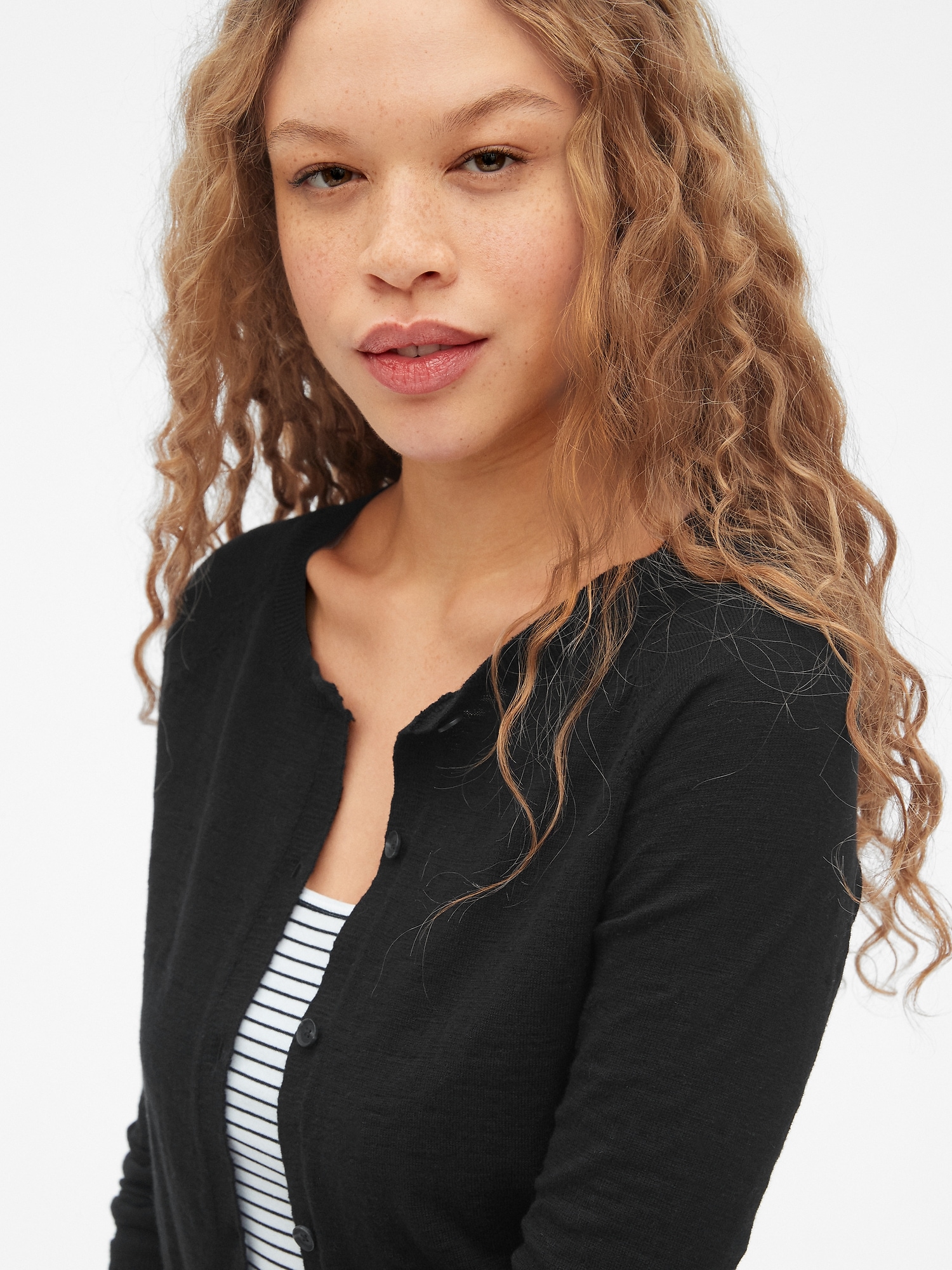 Cardigan Sweater in Slub Cotton Gap