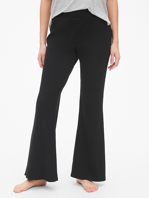 View large product image 1 of 1. Ribbed Knit Flare Pants
