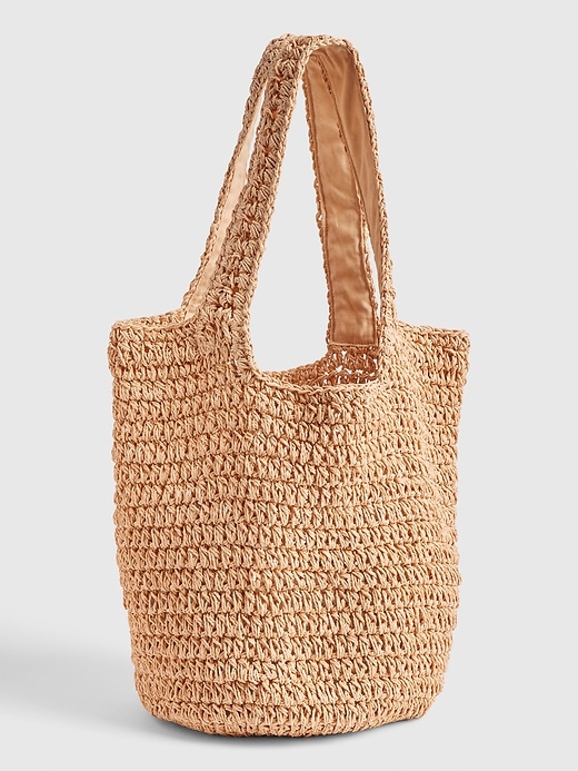 View large product image 1 of 3. Woven Straw Shopper Tote Bag