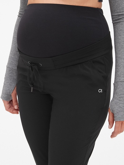 Image number 3 showing, Maternity GapFit Full Panel Mix-Fabric Joggers